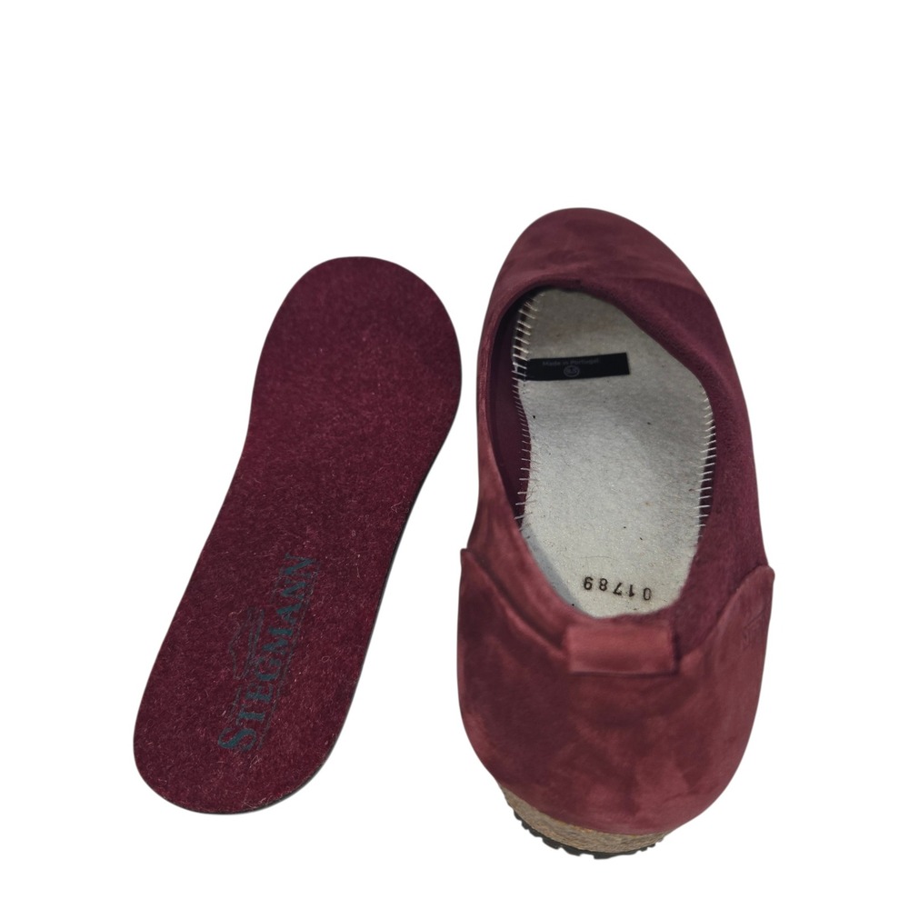 Stegmann Liesl Wedge Pump Womens 8.5 Burgundy Suede Cork Comfort Walking Shoes - Picture 9 of 10